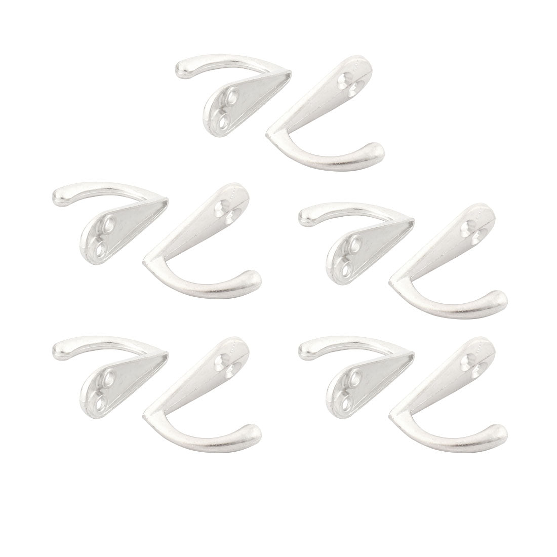uxcell Uxcell Household Wall Mounted Towel Scarf Bag Cap Keys Hook Hangers Silver Tone 10 Pcs