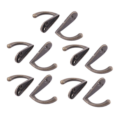 Harfington Uxcell Home Vintage Style Wall Mounted Towel Scarf Bag Cap Hook Hangers Bronze Tone 10 Pcs
