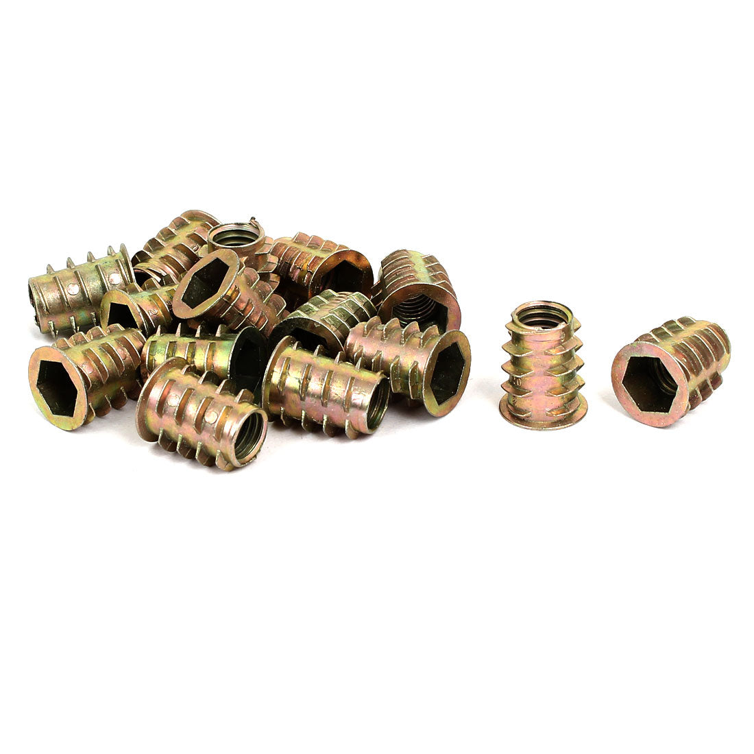 Uxcell M10x20mm Interface Hex Socket Threaded Insert Nuts 15pcs for ...