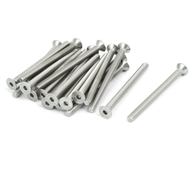 uxcell Uxcell M5x65mm 304 Stainless Steel Countersunk Flat Head Hex Socket Screws DIN7991 20pcs
