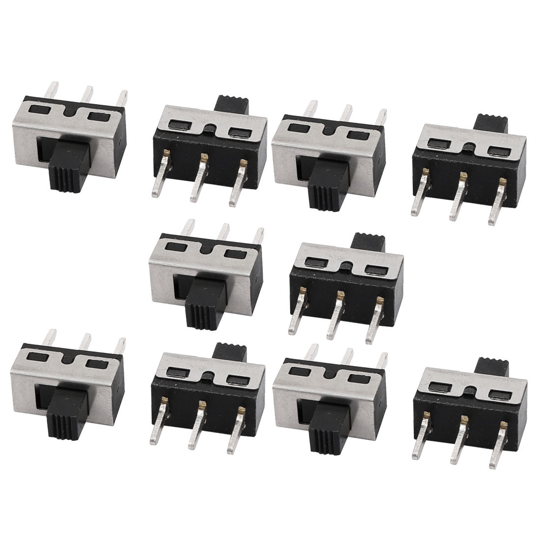 uxcell Uxcell 10Pcs AC 125V 3A 2 Position SPDT 3 Terminal PCB Mounting Horizontal Mini Slide Switch