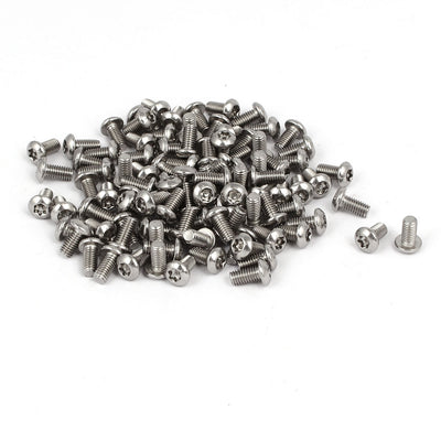 uxcell Uxcell M3x6mm 304 Stainless Steel Button Head Torx Security Machine Screws 100pcs