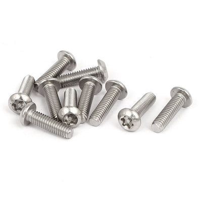 Harfington Uxcell M4x14mm 304 Stainless Steel Button Head Torx Tamper Resistant Screws 10pcs