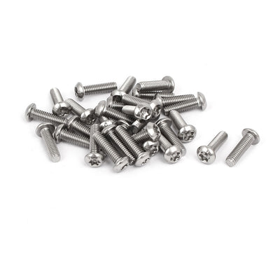 Harfington Uxcell M4x14mm 304 Stainless Steel Button Head Torx Tamper Resistant Screws 30pcs