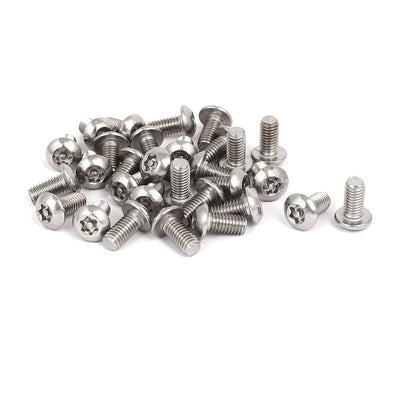 Harfington Uxcell M5x10mm 304 Stainless Steel Button Head Torx Security Tamper Proof Screws 30pcs