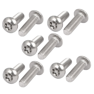 Harfington Uxcell M5x16mm 304 Stainless Steel Button Head Torx Security Tamper Proof Screws 10pcs