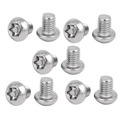 Harfington Uxcell M6x8mm 304 Stainless Steel Button Head Torx Security Tamper Proof Screws 10pcs
