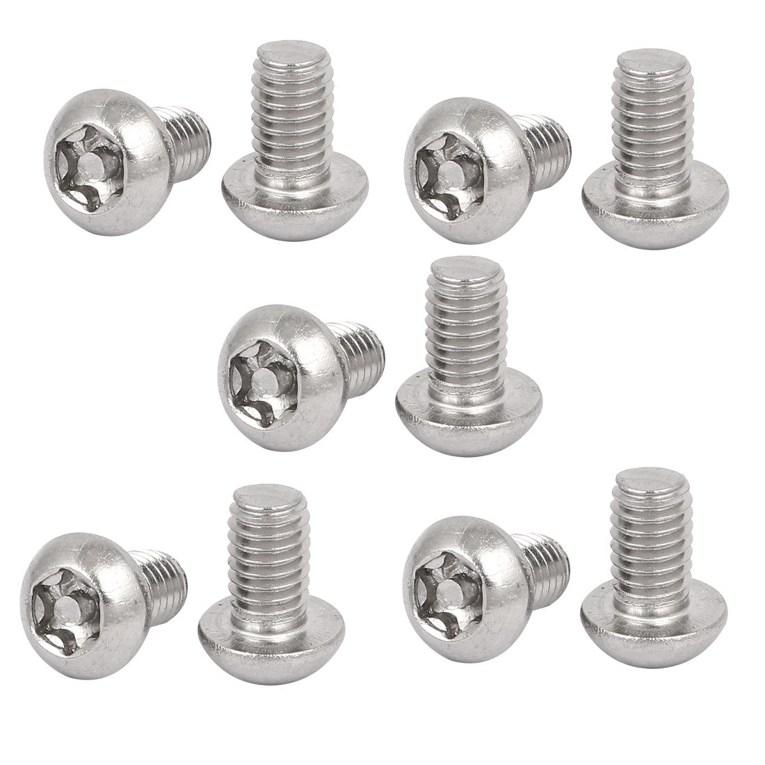 uxcell Uxcell M6x10mm 304 Stainless Steel Button Head Torx Security Tamper Proof Screws 10pcs