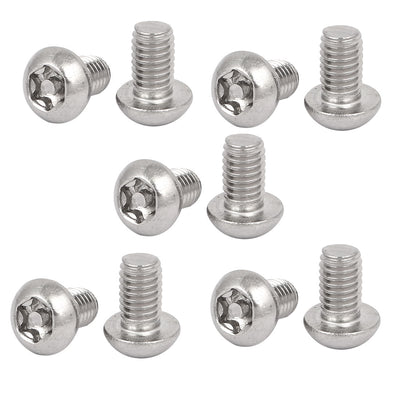 Harfington Uxcell M6x10mm 304 Stainless Steel Button Head Torx Security Tamper Proof Screws 10pcs