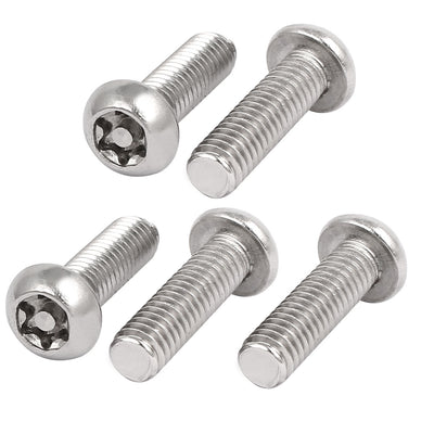 uxcell Uxcell M6x20mm 304 Stainless Steel Button Head Torx Security Tamper Proof Screws 5pcs