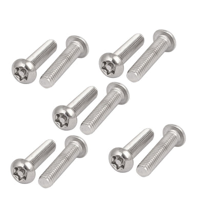 Harfington Uxcell M6x25mm 304 Stainless Steel Button Head Torx Security Tamper Proof Screws 10pcs