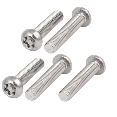 Harfington Uxcell M6x30mm 304 Stainless Steel Button Head Torx Security Tamper Proof Screws 5pcs