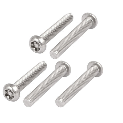 Harfington Uxcell M6x40mm 304 Stainless Steel Button Head Torx Security Tamper Proof Screws 5pcs
