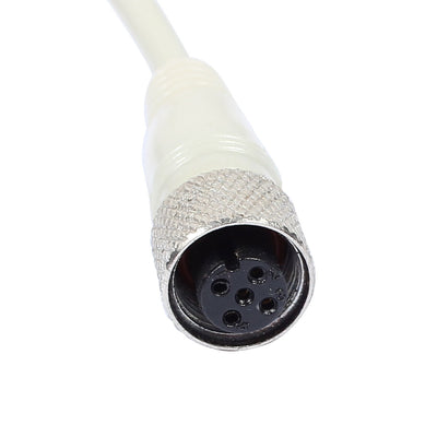 Harfington Uxcell M12 2m Female Straight Head 5 Pin Connector Aviation Socket Electrical Cable White