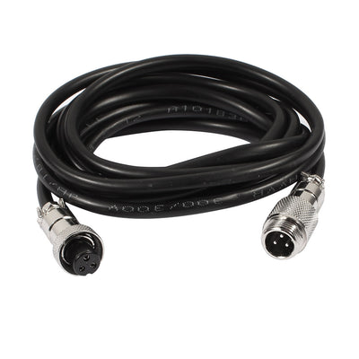 Harfington Uxcell GX12 3 Pin Male/Female Head Aviation Socket Connector Electrical Cable 2m