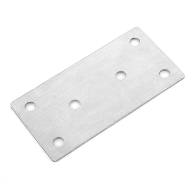 Harfington Uxcell Furniture Stainless Steel Rectangle Shape Flat Repair Fixing Plate Angle Bracket Silver Tone