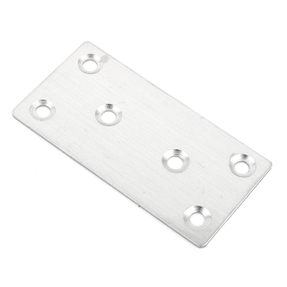 uxcell Uxcell Furniture Stainless Steel Rectangle Shape Flat Repair Fixing Plate Angle Bracket Silver Tone
