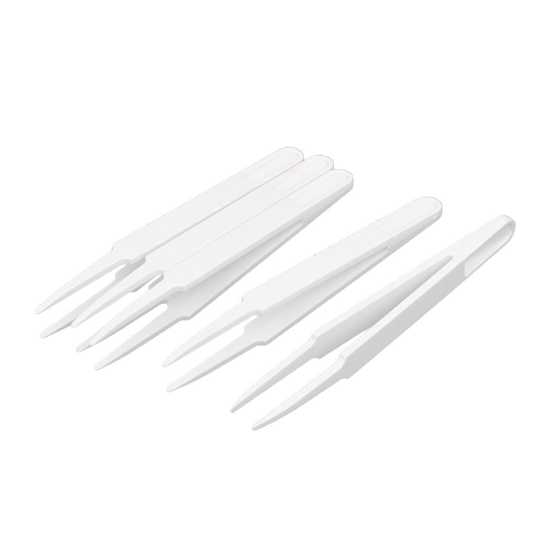 uxcell Uxcell Industrial Plastic Pointed Tip Anti-static Tweezers Hand Tool 115mm Long 5pcs 93303