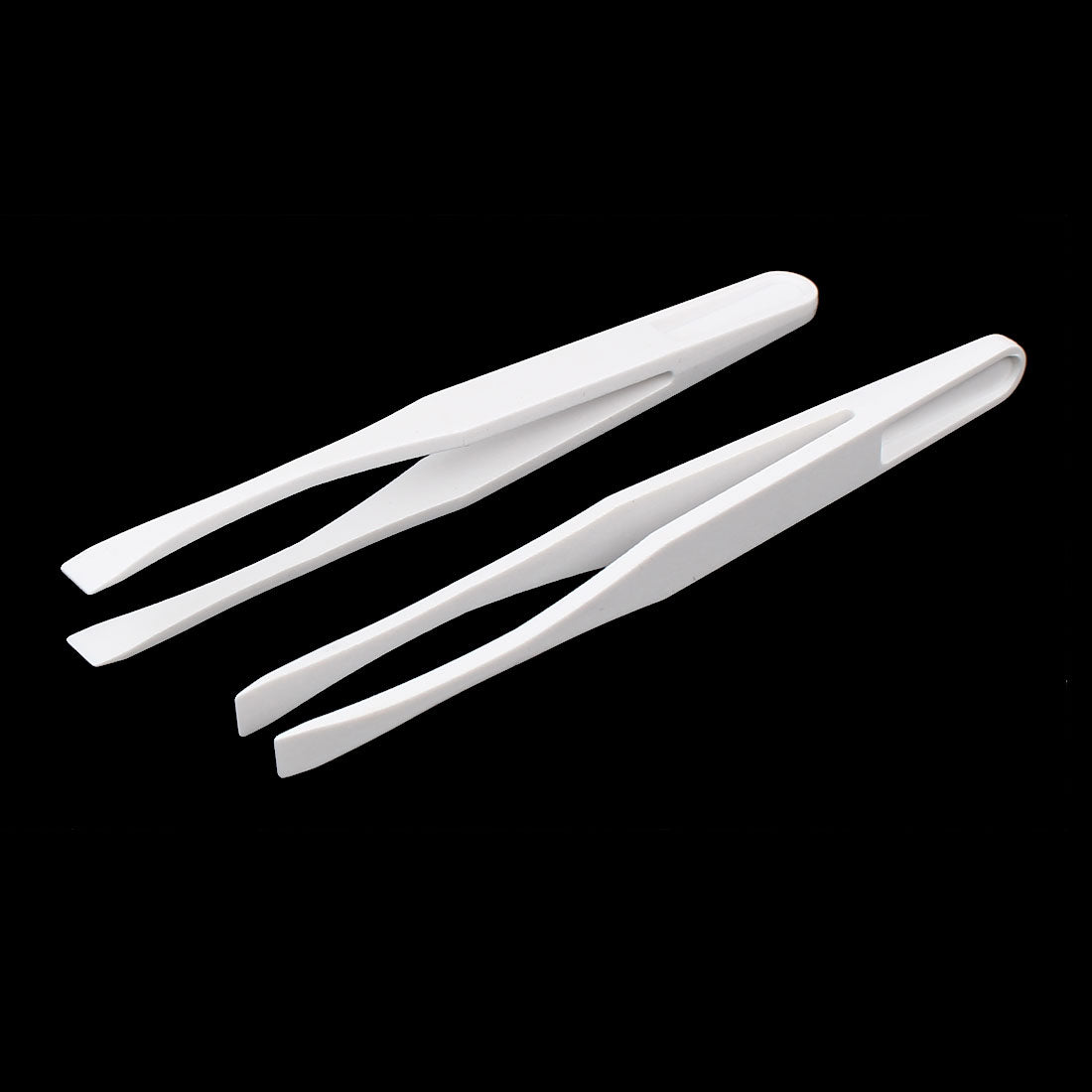 uxcell Uxcell Electronics Industry Plastic Flat Tip Anti-static Tweezers Hand Tool White 5pcs
