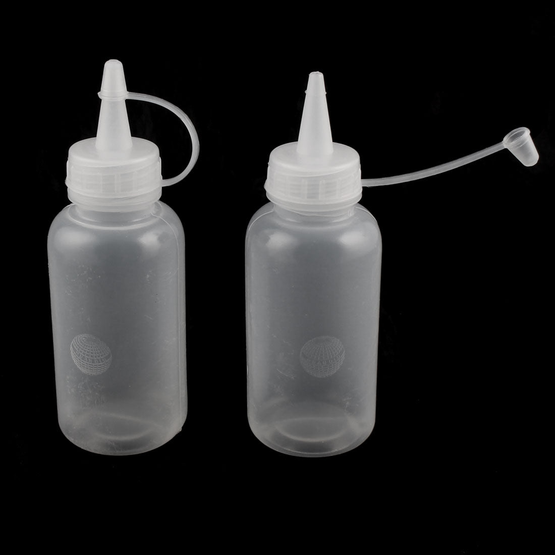 uxcell Uxcell Plastic Squeeze Bottle Measuring Storage Holder Clear White 100ml Capacity 12pcs