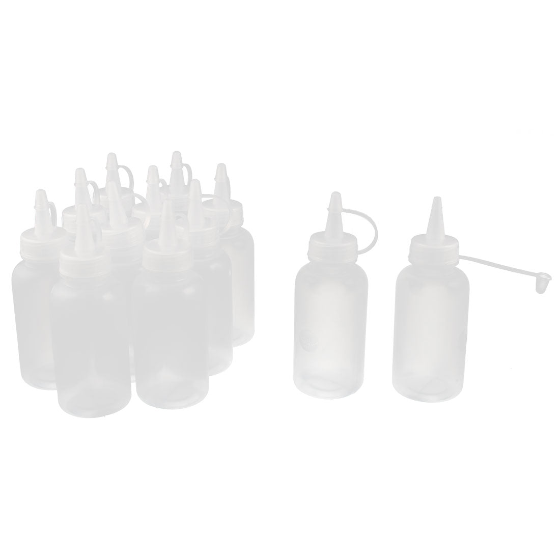 uxcell Uxcell Plastic Squeeze Bottle Measuring Storage Holder Clear White 100ml Capacity 12pcs
