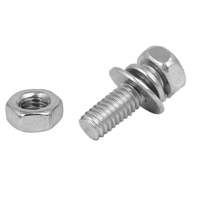 Harfington Uxcell M4 x 12mm 304 Stainless Steel Phillips Hex Head Bolts Nuts w Washers 15 Sets