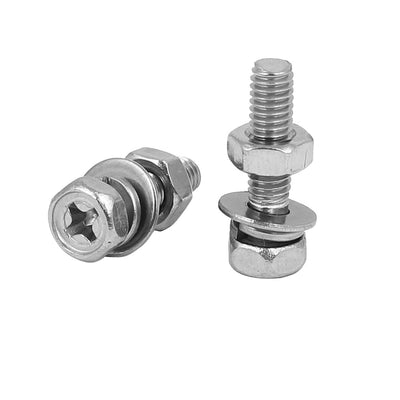Harfington Uxcell M4 x 16mm 304 Stainless Steel Phillips Hex Head Bolts Nuts w Washers 20 Sets