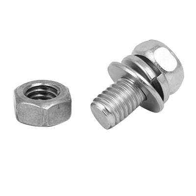 Harfington Uxcell M5 x 10mm 304 Stainless Steel Phillips Hex Head Bolts Nuts w Washers 20 Sets