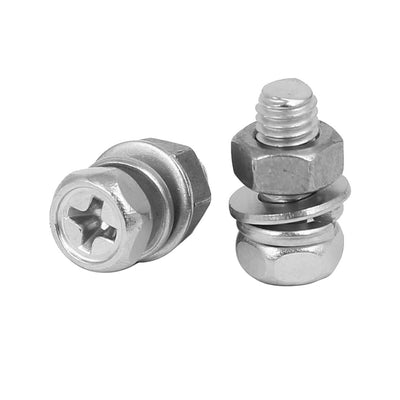 Harfington Uxcell M5 x 12mm 304 Stainless Steel Phillips Hex Head Bolts Nuts w Washers 15 Sets