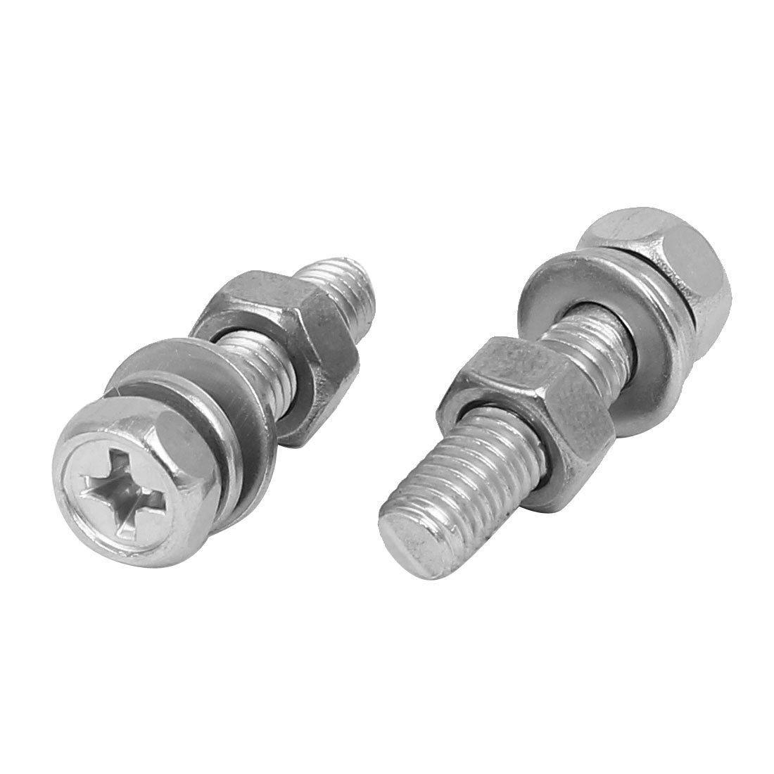 uxcell Uxcell M5 x 25mm 304 Stainless Steel Phillips Hex Head Bolts Nuts w Washers 15 Sets