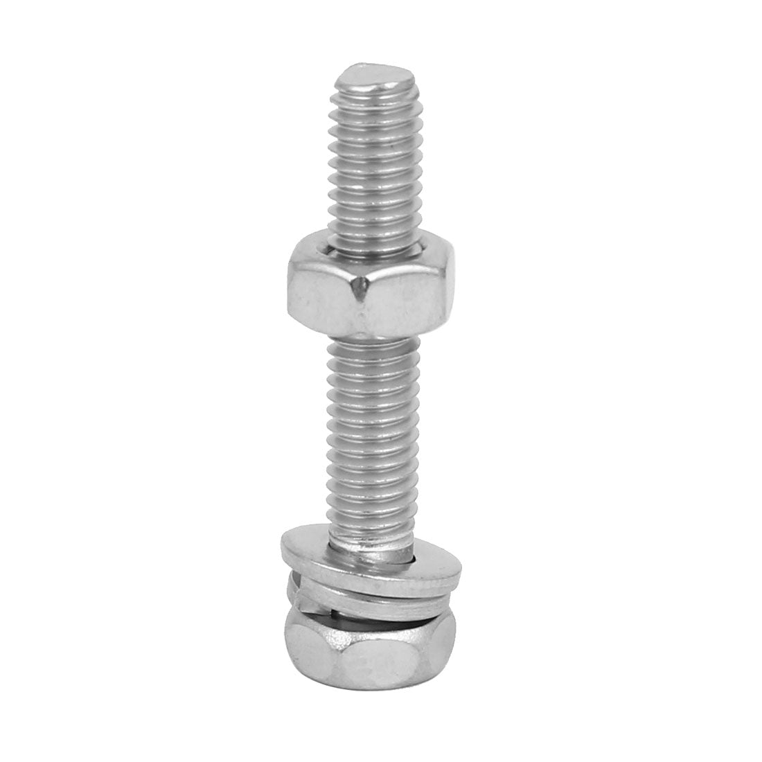uxcell Uxcell M6 x 35mm 304 Stainless Steel Phillips Hex Head Bolts Nuts w Washers 6 Sets