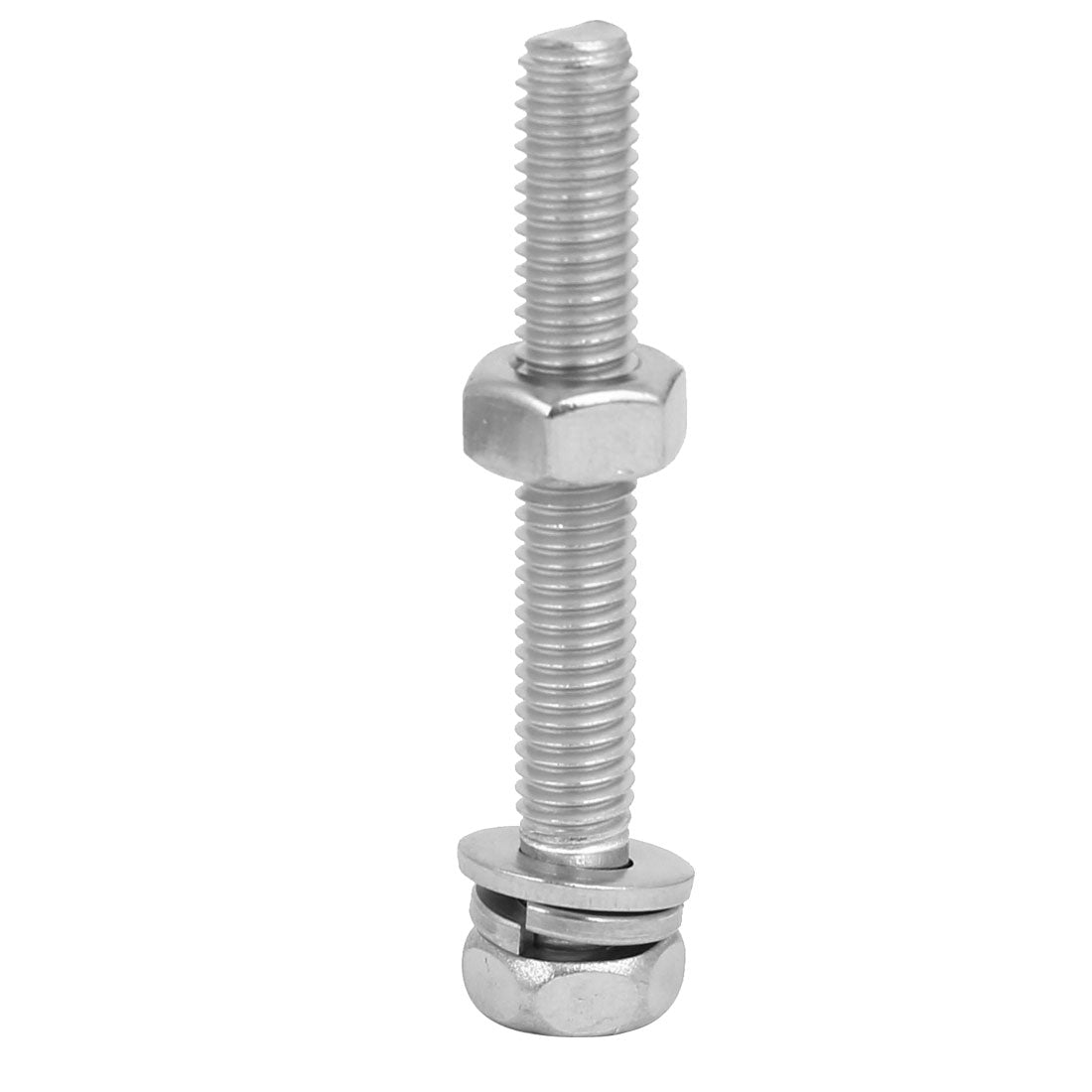 uxcell Uxcell M6 x 45mm 304 Stainless Steel Phillips Hex Head Bolts Nuts w Washers 5 Sets