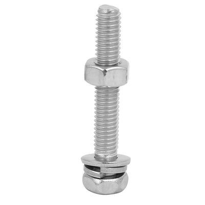 Harfington Uxcell M6 x 40mm 304 Stainless Steel Phillips Hex Head Bolts Nuts w Washers 5 Sets