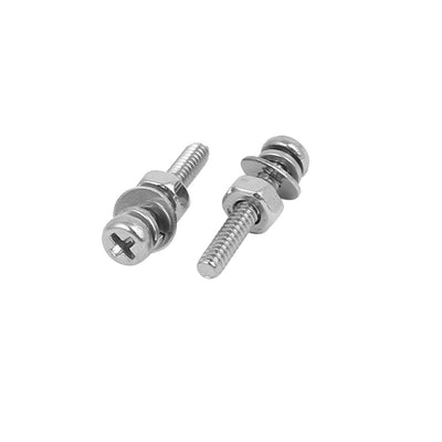 Harfington Uxcell M1.6 x 10mm 304 Stainless Steel Phillips Pan Head Screws Nuts w Washers 40 Sets