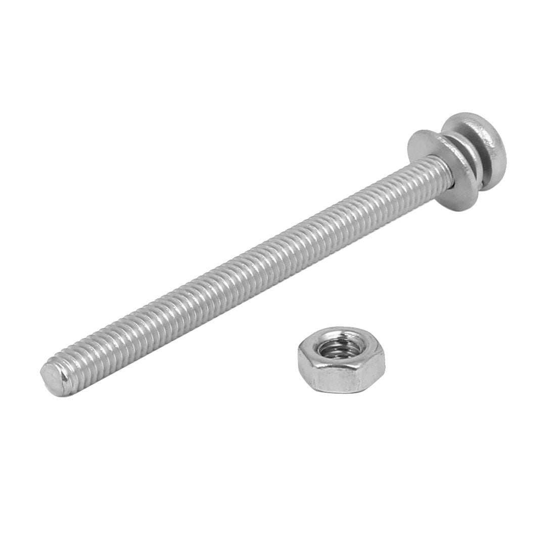 uxcell Uxcell M4 x 50mm 304 Stainless Steel Phillips Pan Head Screws Nuts w Washers 15 Sets