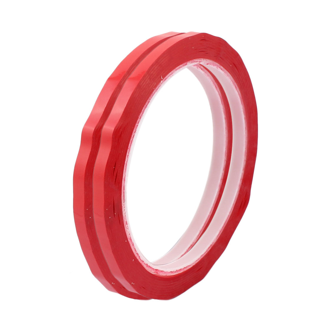 uxcell Uxcell 2Pcs 5mm Single Sided Strong Self Adhesive Mylar Tape 50M Length Red