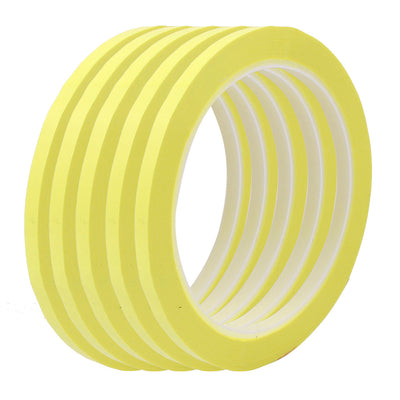 Harfington Uxcell 5 Pcs 5mm Single Sided Strong Self Adhesive Mylar Tape 50M Length Yellow