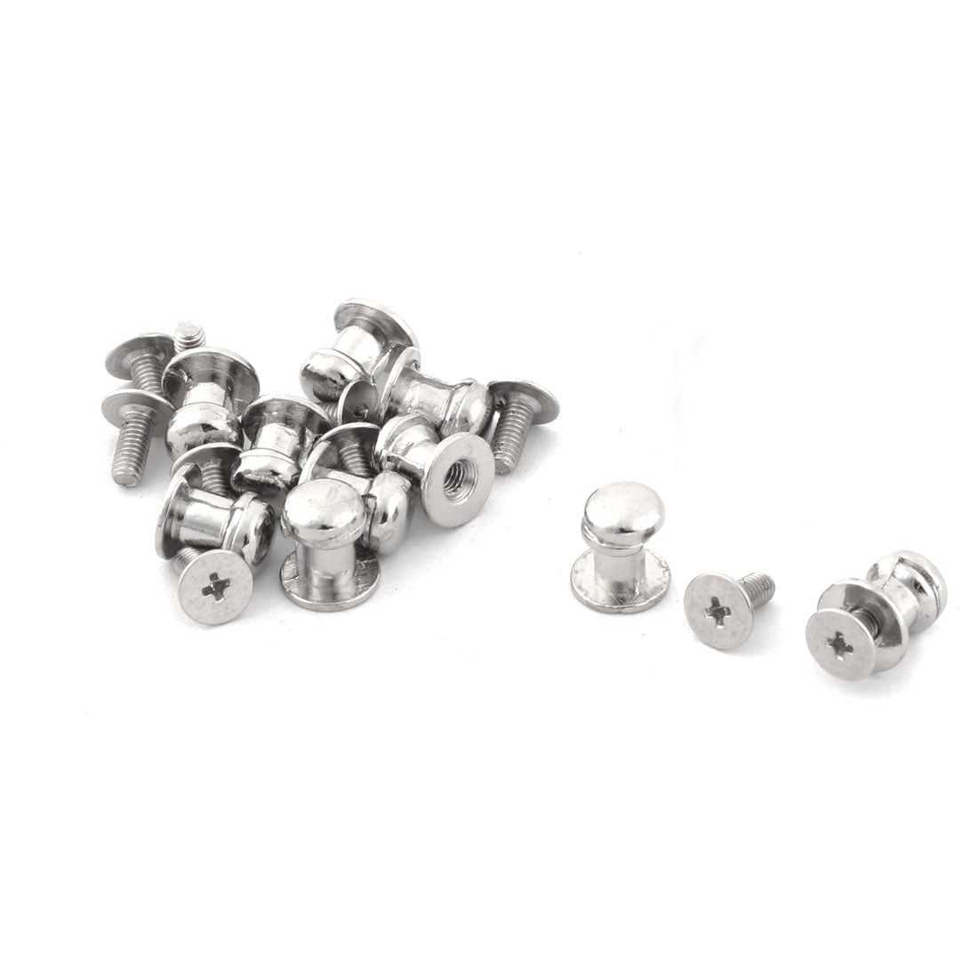 uxcell Uxcell Drawer Metal Round Base Single Hole Retro Pull Handle Knob Silver Tone 10 PCS