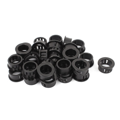 Harfington Uxcell 30 PCS 19mm Mounted Dia Plastic Snap in Cable Hose Bushing Grommet Protector Black