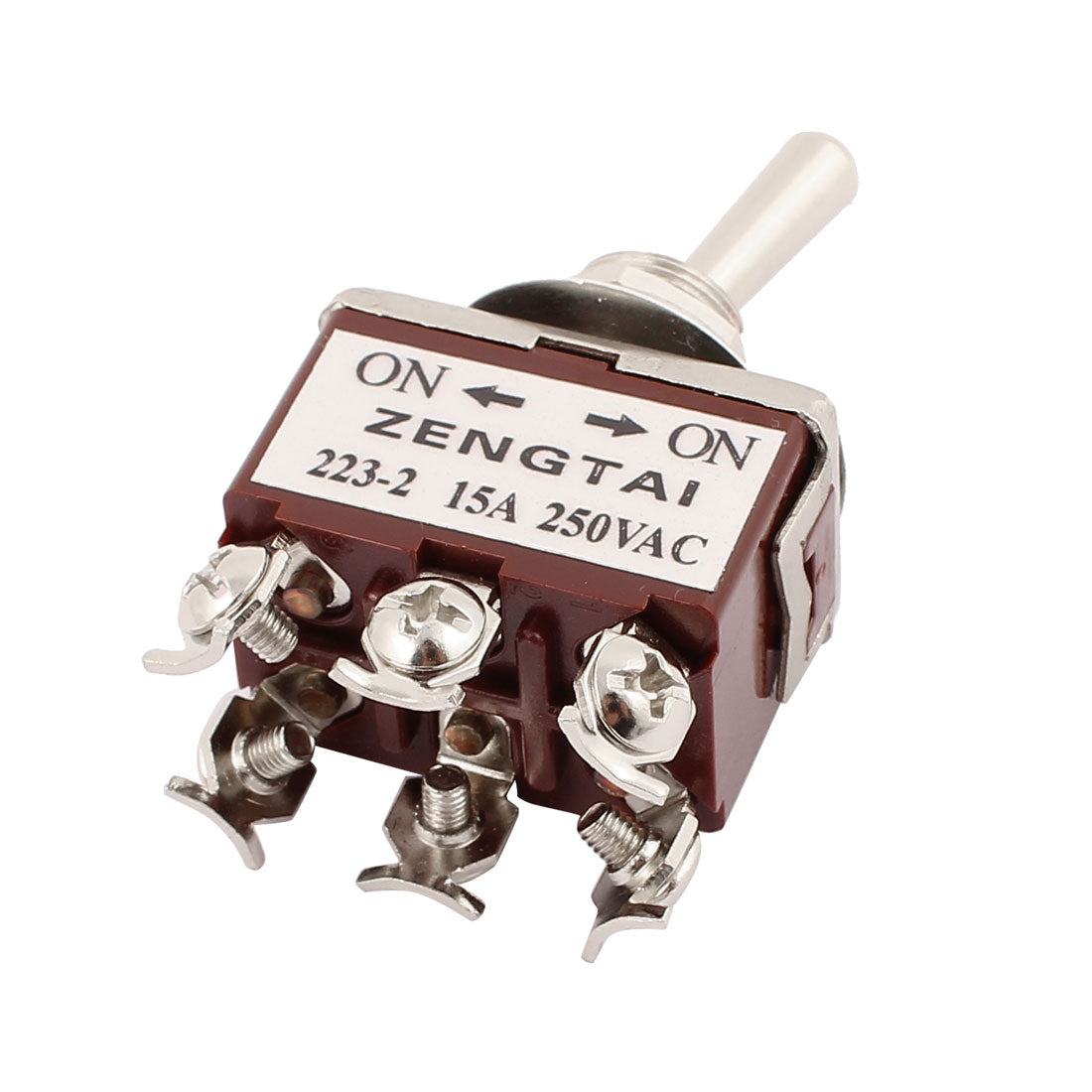 uxcell Uxcell 5 Pcs AC 250V 15A 6 Terminal ON-ON 2 Position DPDT Latch Toggle Switch