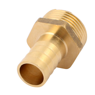 uxcell Uxcell Brass 1BSP Male Thread to 19mm Hose Barb Straight Fitting Adapter Coupler