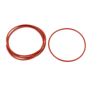 Harfington Uxcell 5pcs 1.5mm Thick Heat Oil Resistant Mini O-Ring Rubber Sealing Ring 45mm OD Red