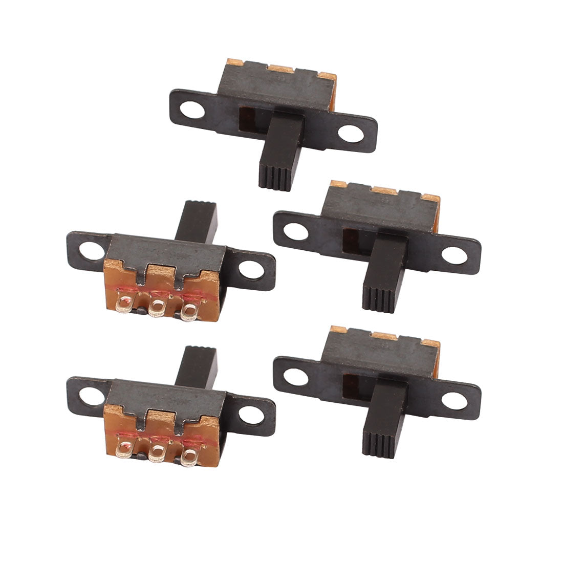 Uxcell 5Pcs 2 Position 3P SPDT Toggle Slide Switch On-Off PCB for DIY ...