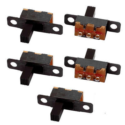 Harfington Uxcell 5Pcs 2 Position 3P SPDT Panel Mount Micro Slide Switch Latching Toggle Switch