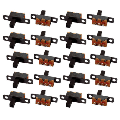 Harfington Uxcell 20Pcs 2 Position 3P SPDT Panel Mount Micro Slide Switch Latching Toggle Switch
