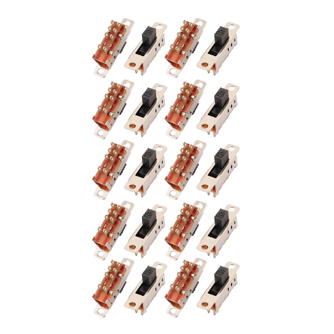 uxcell Uxcell 20Pcs 3 Position 8P DPDT Panel Mount Micro Slide Switch Latching Toggle Switch