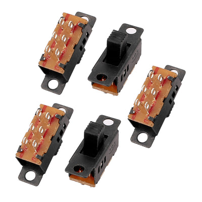 Harfington Uxcell 5Pcs 3 Position 6P DPDT Micro Miniature PCB Slide Switch Latching Toggle Switch