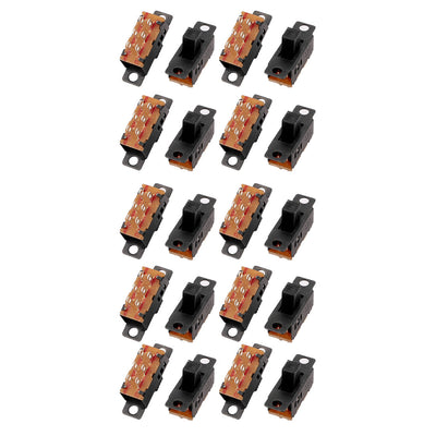 Harfington Uxcell 20Pcs 3 Position 6P 2P3T Micro Miniature PCB Slide Switch Latching Toggle Switch