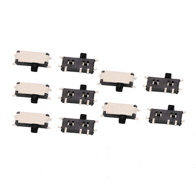 Harfington Uxcell 10pcs 2 Position 7P 1P2T SMT Surface Mounted Devices Self Locking Mini Power Slide Switch 7x2x1mm