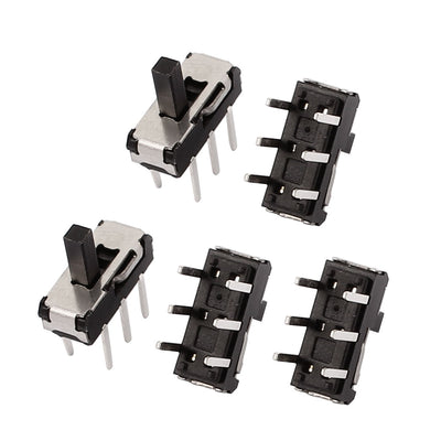 Harfington Uxcell 5 Pcs 2 Position Straight 6P DPDT Micro Slide Switch Latching Toggle Switch